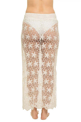 WHITE Floral Maxi Cover Skirt