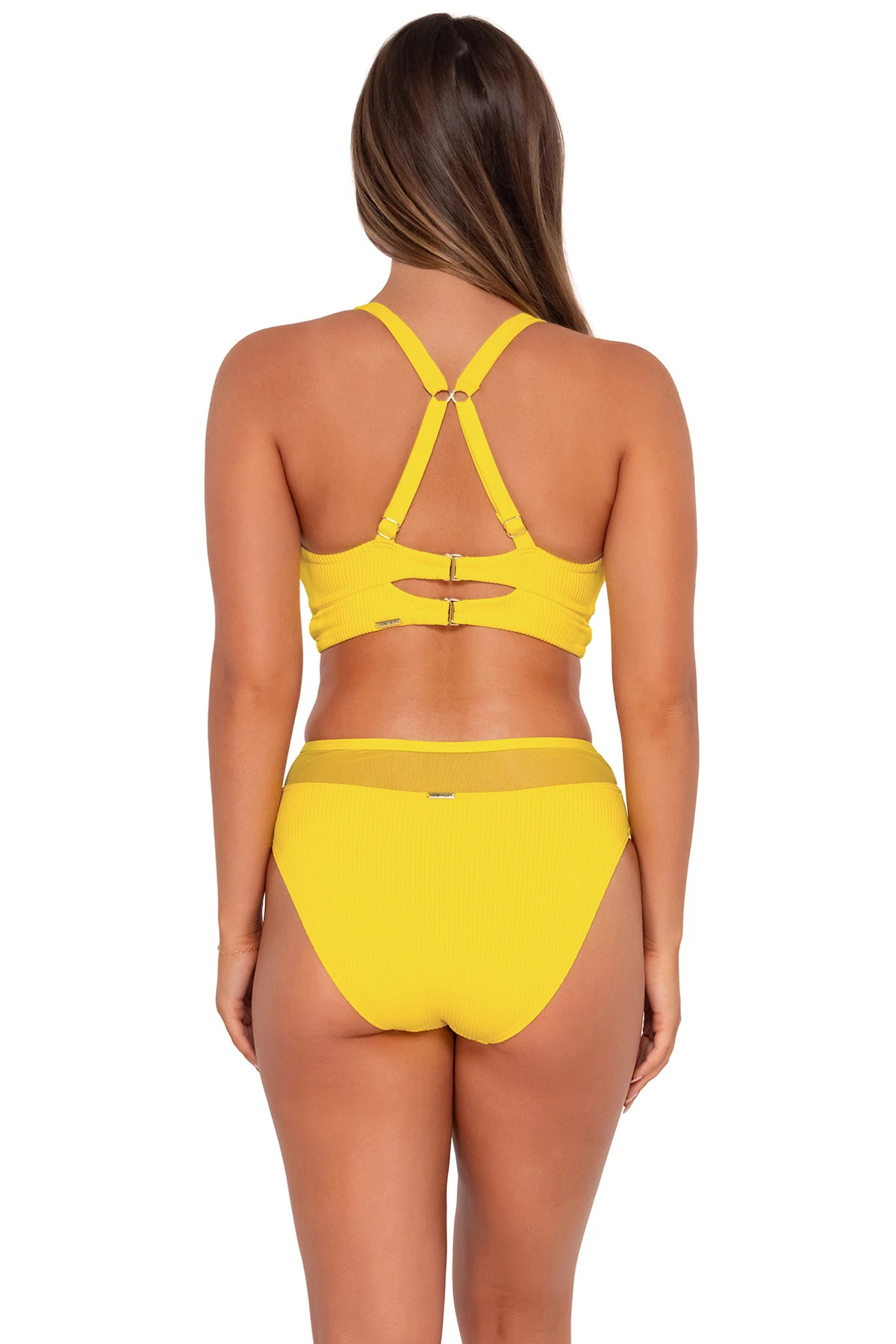 LEMON ZEST SANDBAR RIB Danica Underwire Bikini Top (D+ Cup) image number 2