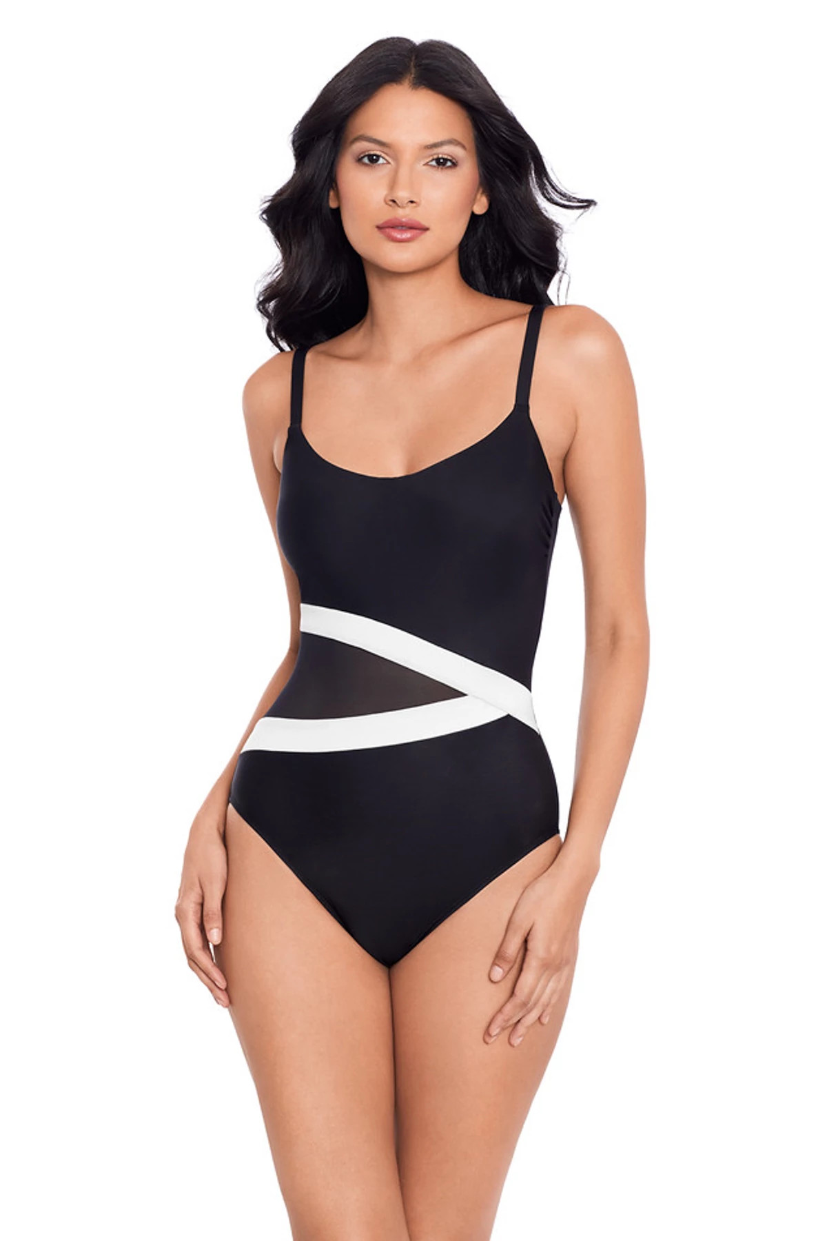 BLACK/WHITE Spectra Lyra One Piece Swimsuit image number 1