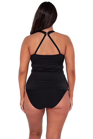 BLACK SEAGRASS TEXTURE Emerson Tankini Top