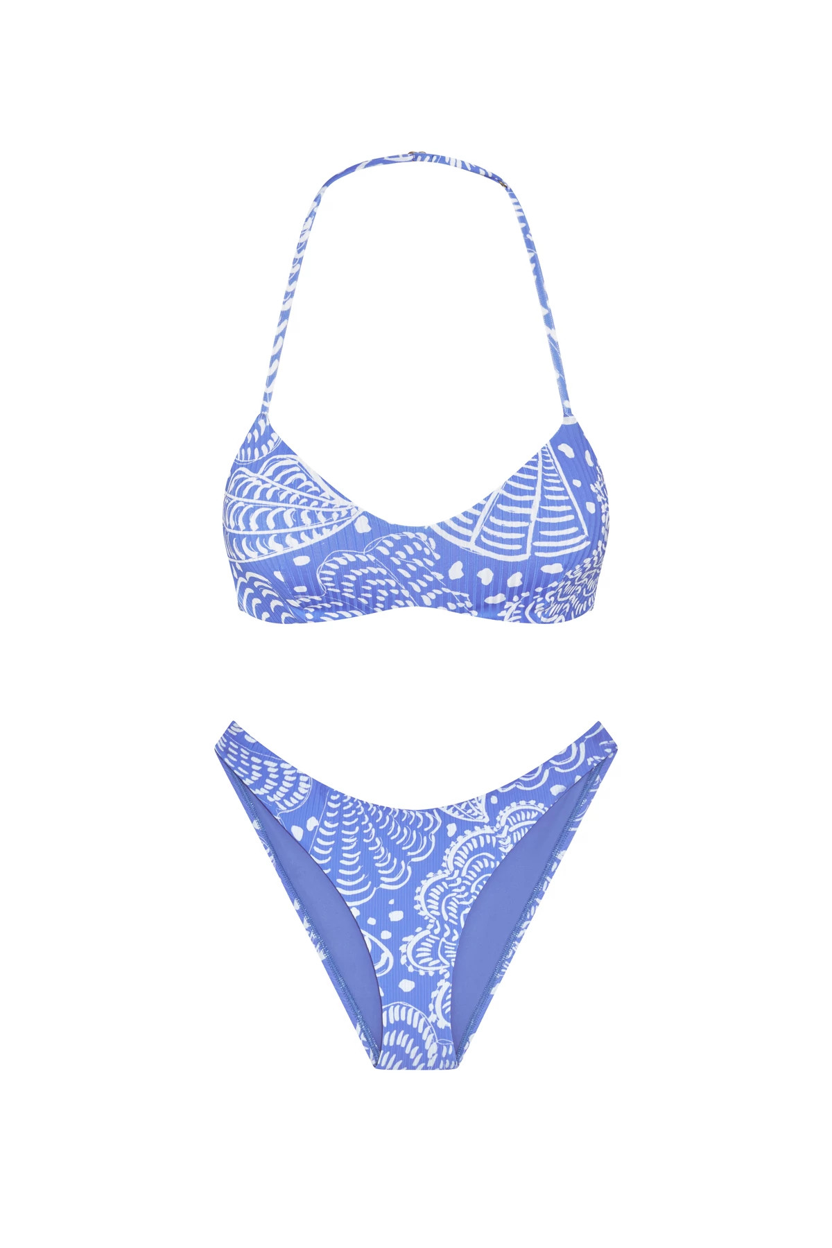 BLUE Thalia Ribbed Hipster Bikini Bottom image number 3