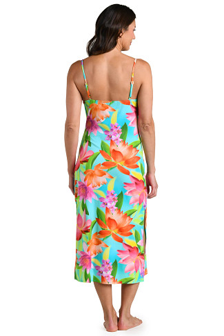 MULTI Floral Cowl Neck Midi Dress