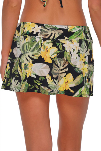 NIGHT BLOOM Sporty Zip Pocket Swim Skirt