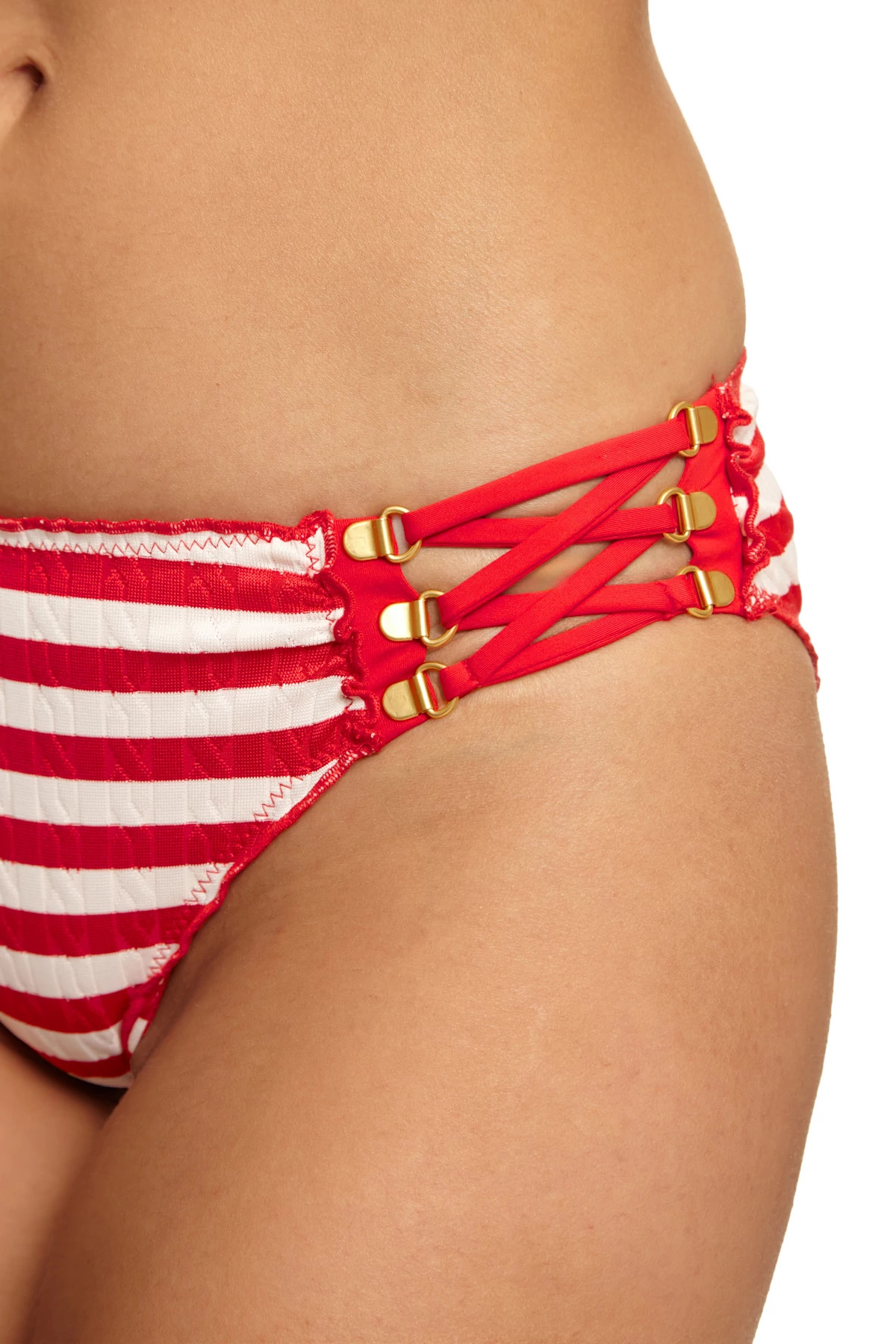 RUBY Daniella Jacquard Lace-Up Bikini Bottom image number 4