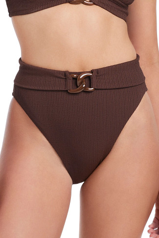 ESPRESSO Belted High Waist Bikini Bottom
