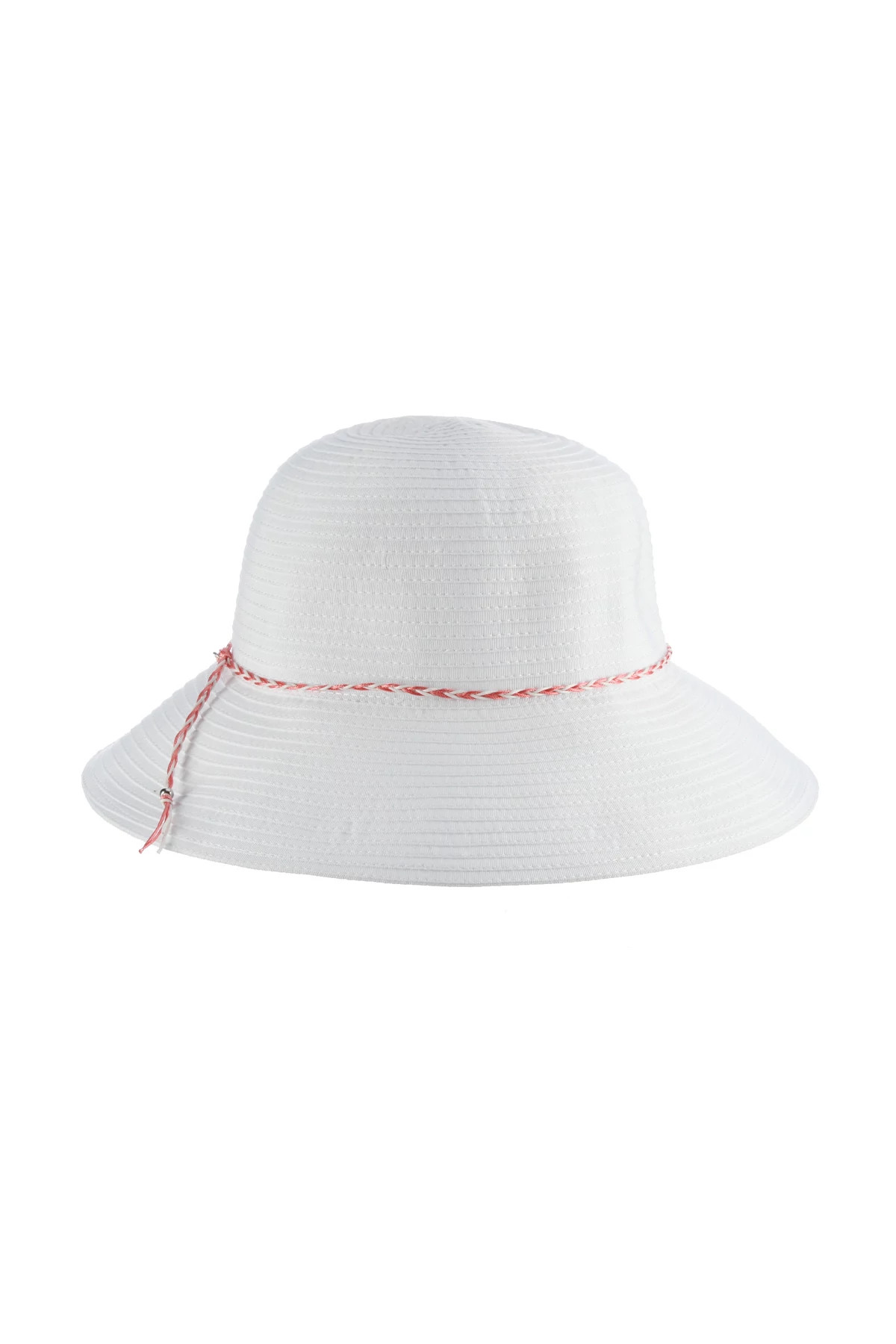 WHITE Ribbon Cord Bucket Hat image number 1
