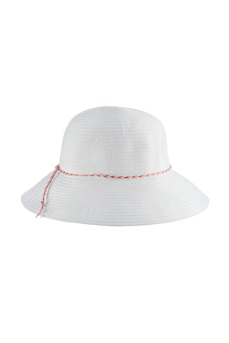 WHITE Ribbon Cord Bucket Hat