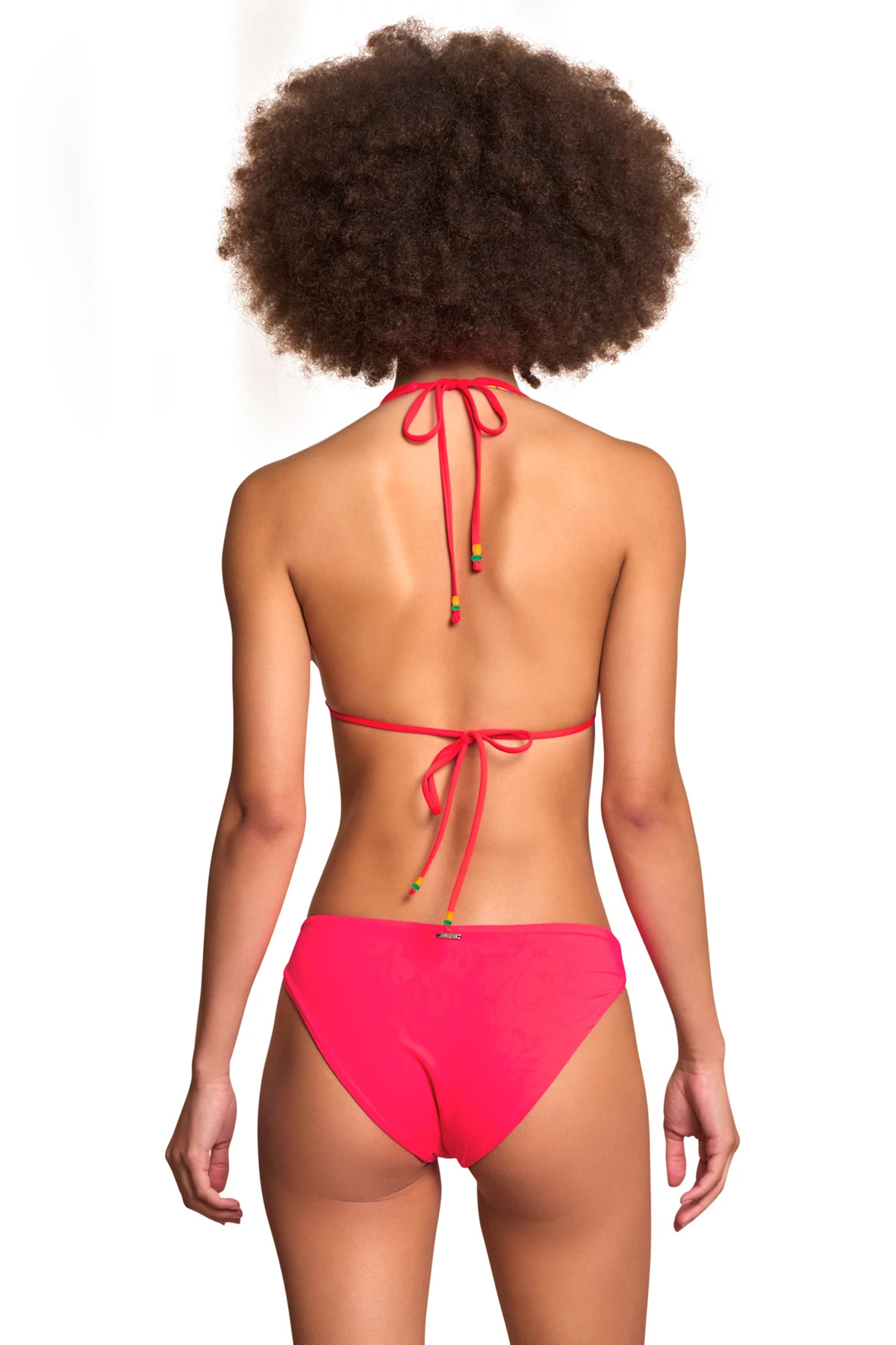 CHERRY RED Kalima Reversible Halter Triangle Bikini Top image number 4