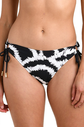 BLACK Loop Tie Side Hipster Bikini Bottom
