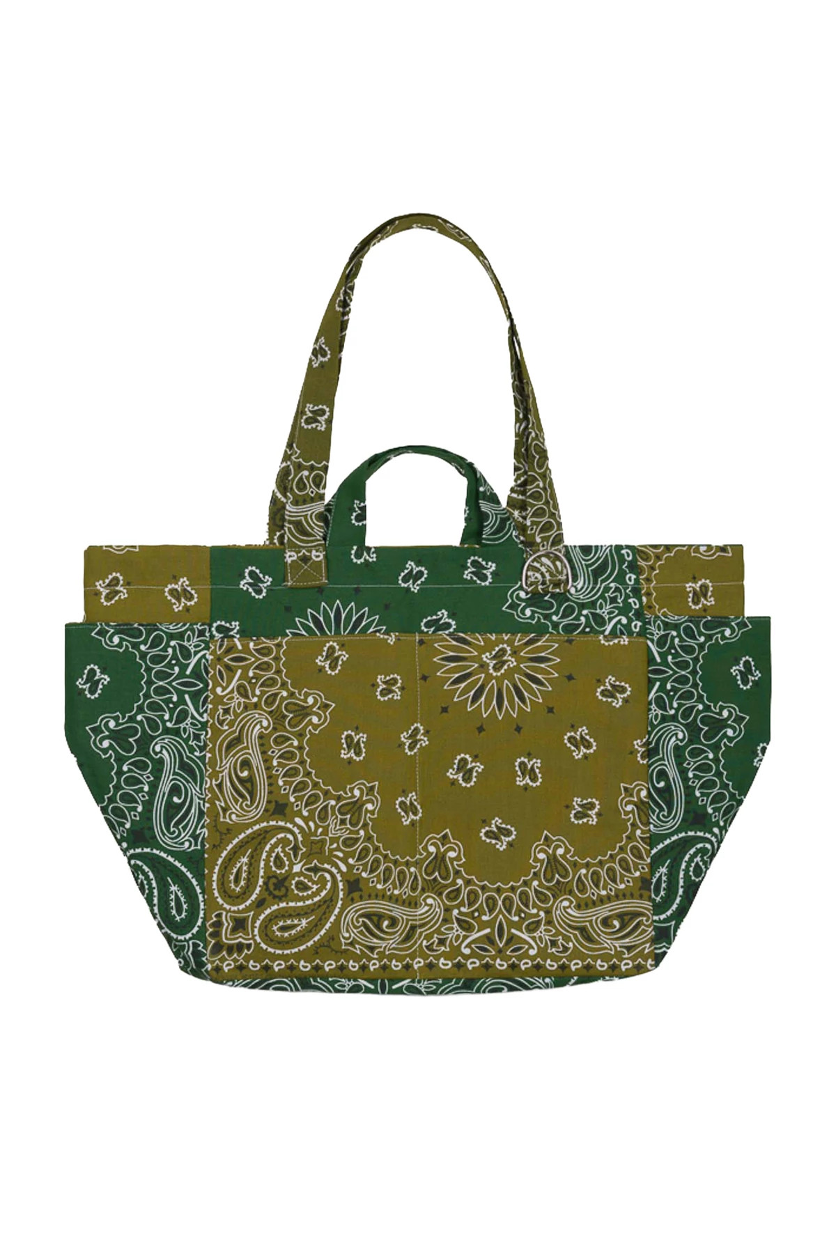 BRONZE/VERT WEEK-END Bandana Patchwork Cotton Picnic Bag image number 2
