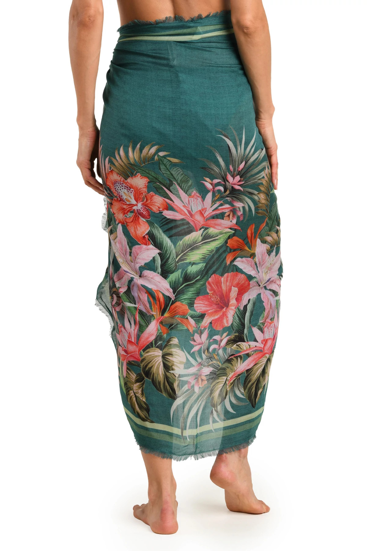 JUNGLE Palm Print Sarong Cover Up image number 2