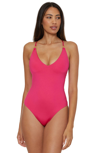 CANNES CORAL Monaco Plunge One Piece Swimsuit