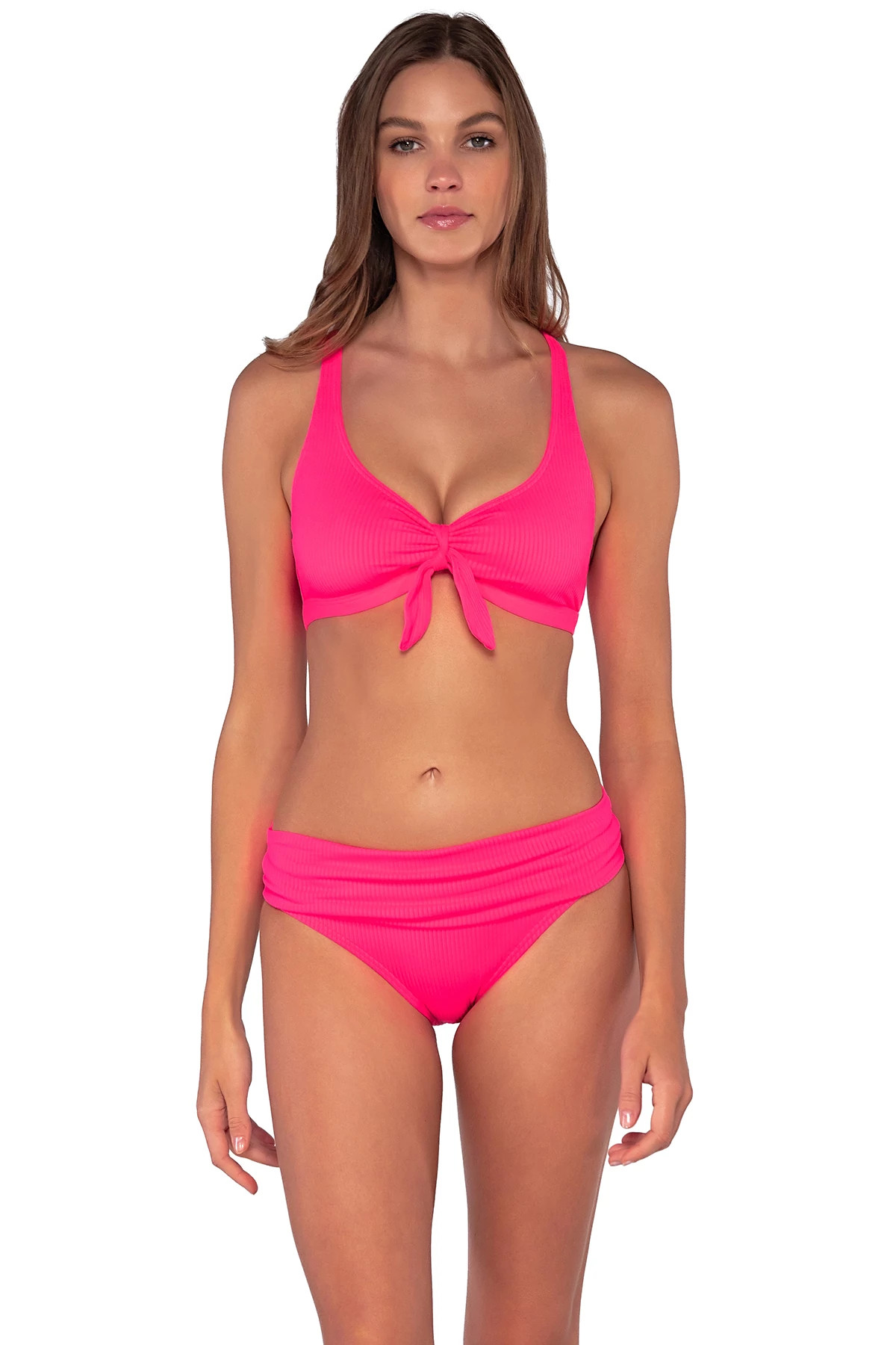 NEON PINK Brandi Bralette Bikini Top image number 3