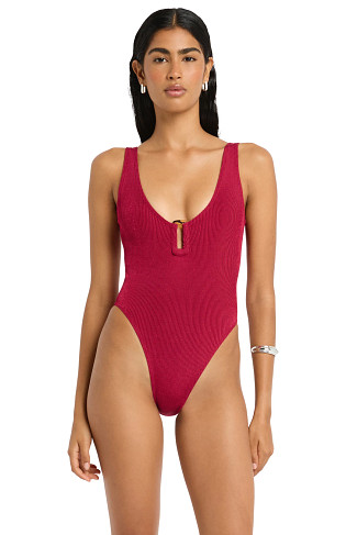 WINE Mara Textured Ring One Piece Swimsuit