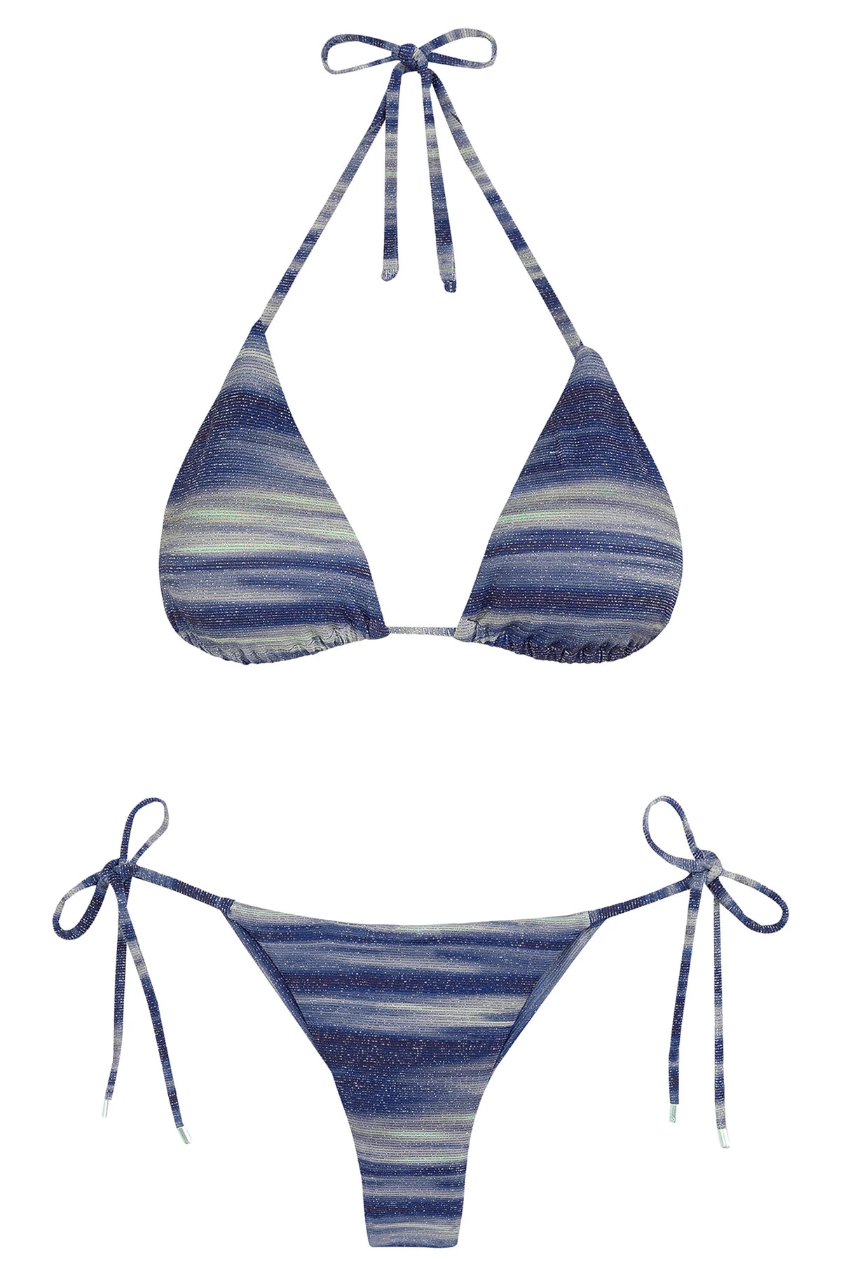 MOONLIGHT Lurex Triangle Bikini Top image number 3