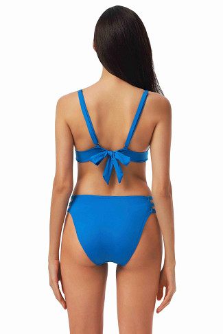 BRIGHT BLUE Split Tab Bralette Bikini Top