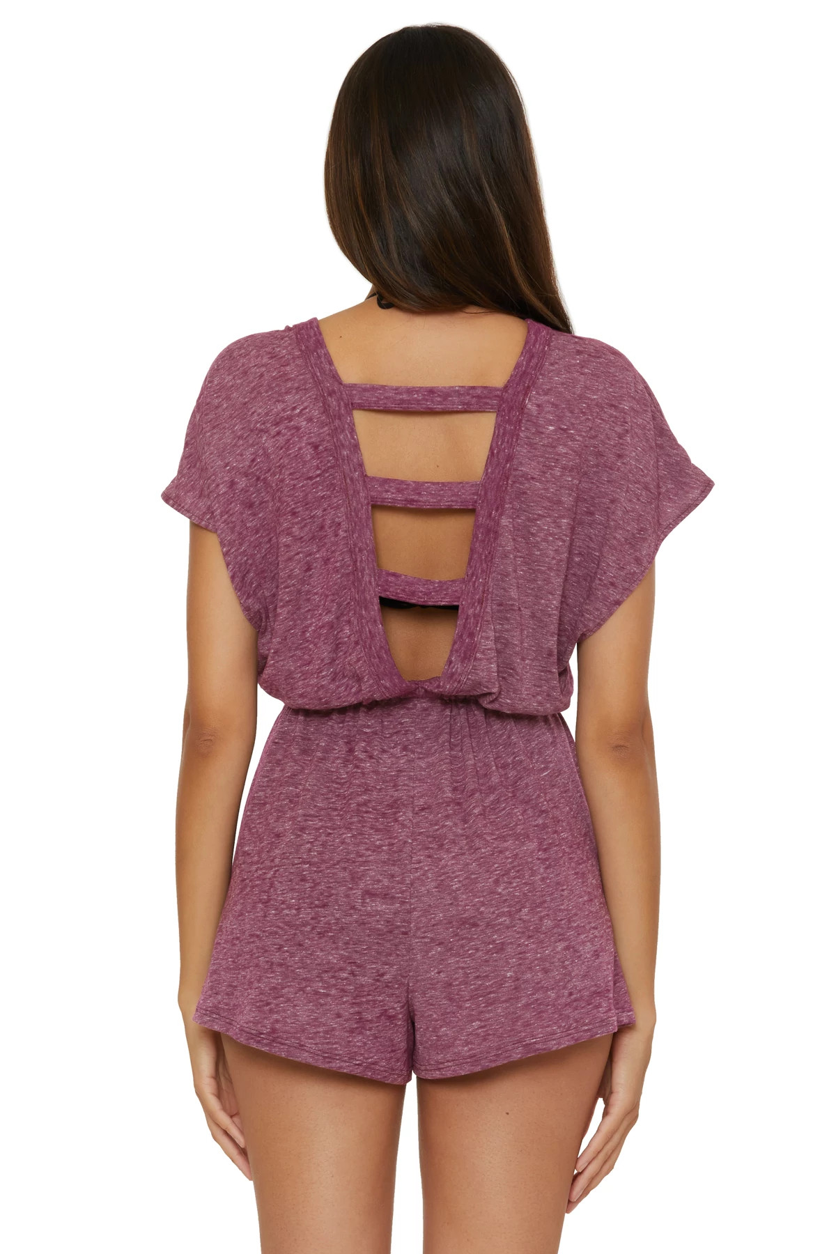 AUBERGINE Beach Date Romper image number 2