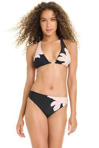 BLACK Floral Triangle Bikini Top