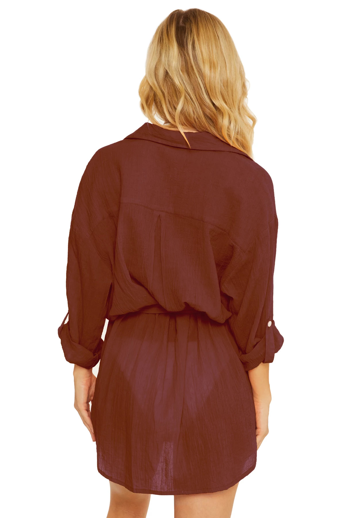 COCONUT Gauzy Button Up Shirt Dress image number 2