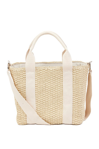 NATURAL Modern Straw Cooler Tote
