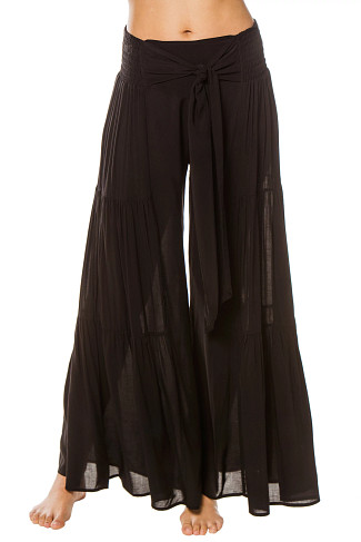 BLACK Wide Leg Bow Tie Pants