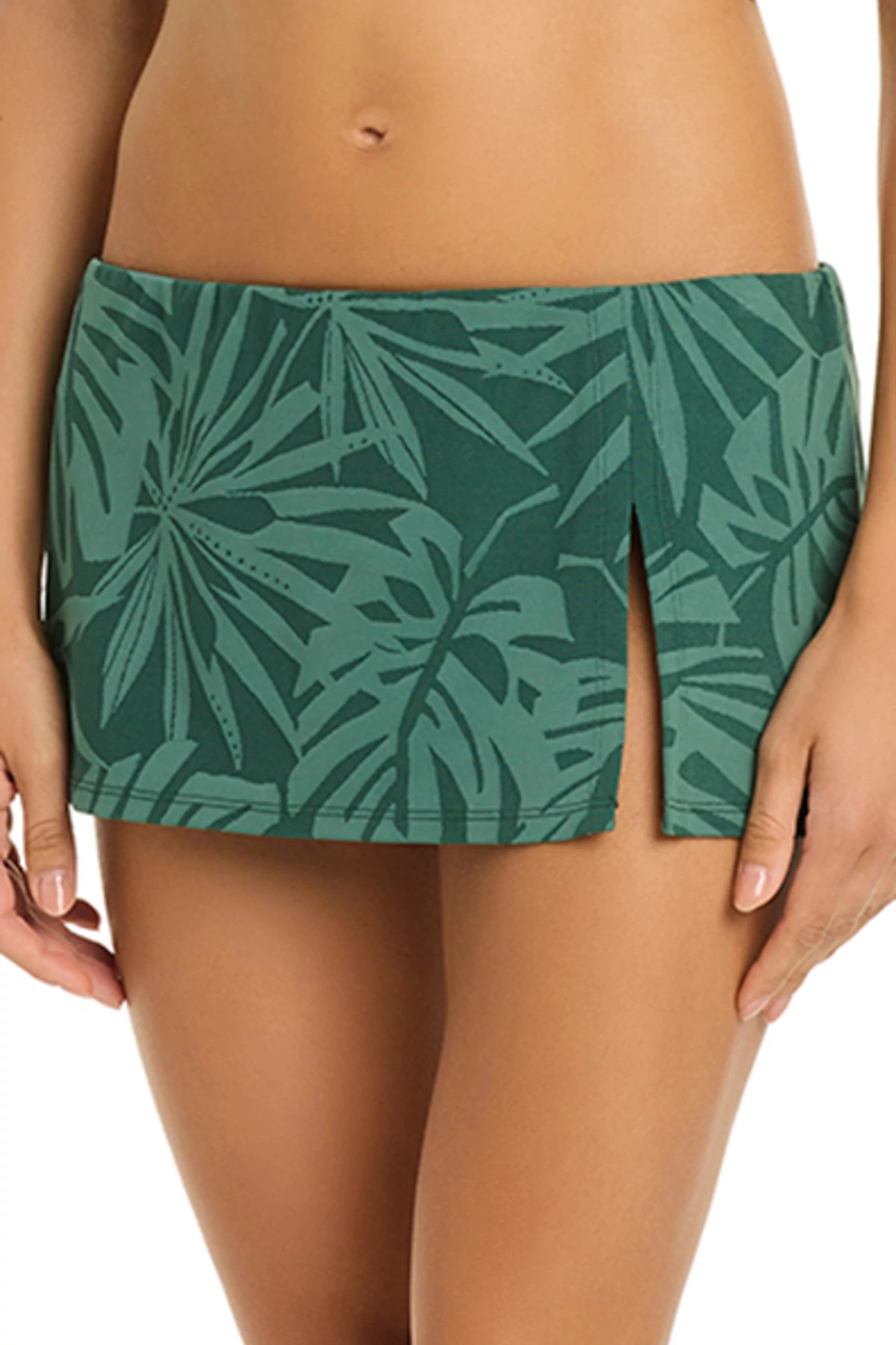 EMERALD GROVE Tropical Jacquard Skirted Bikini Bottom image number 1