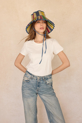 SUN BATHE DENIM Sundeck Luxe Capri Sun Hat