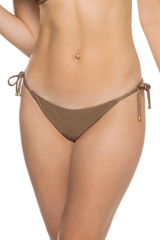 BRONZE METALLIC Elle Tie Side Brazilian Bikini Bottoms
