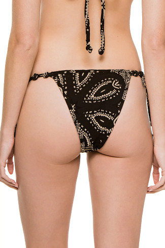 BLACK PAISLEY Emma Tie Side Brazilian Bikini Bottom