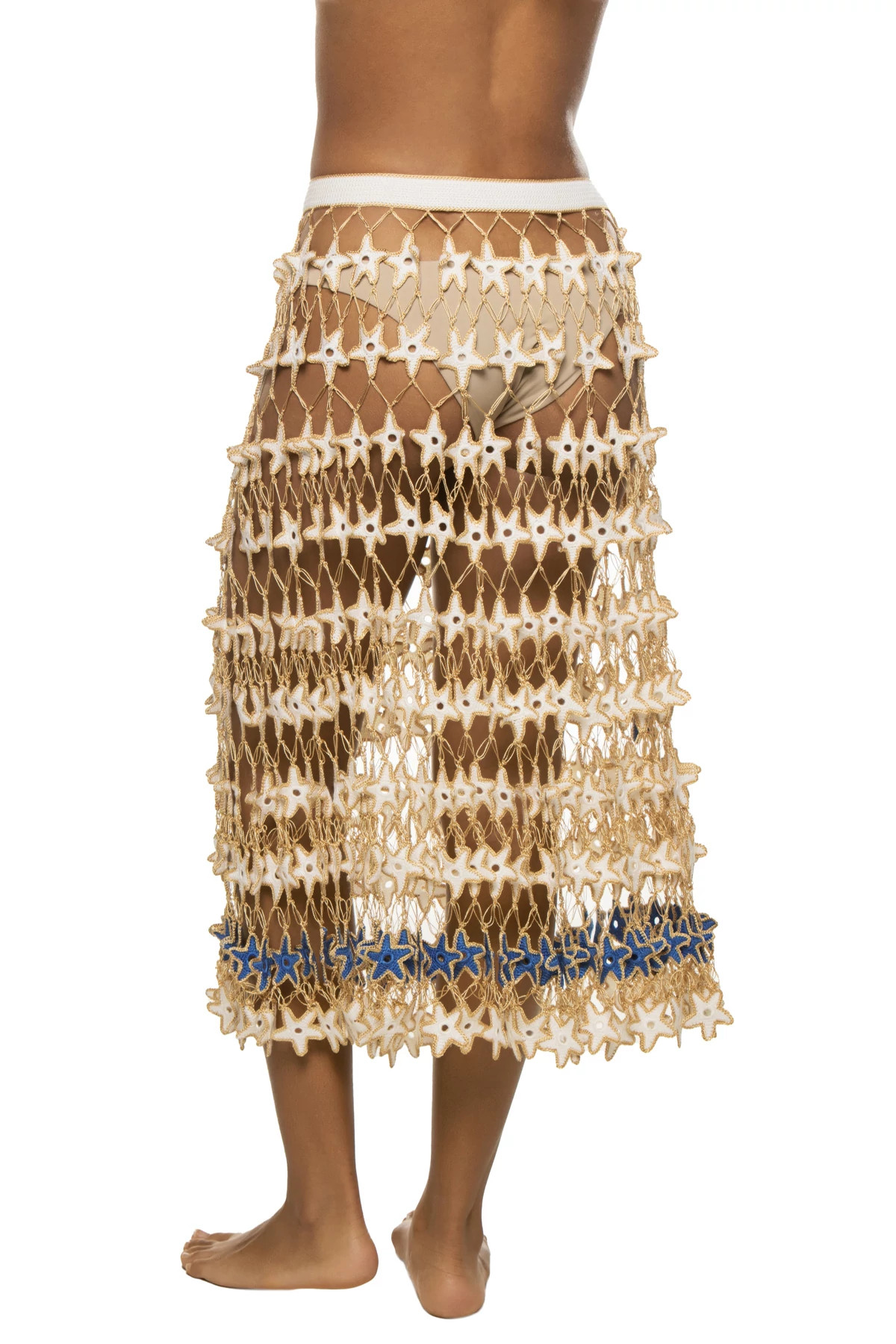 SNOW WHITE Star Crochet Midi Skirt image number 5