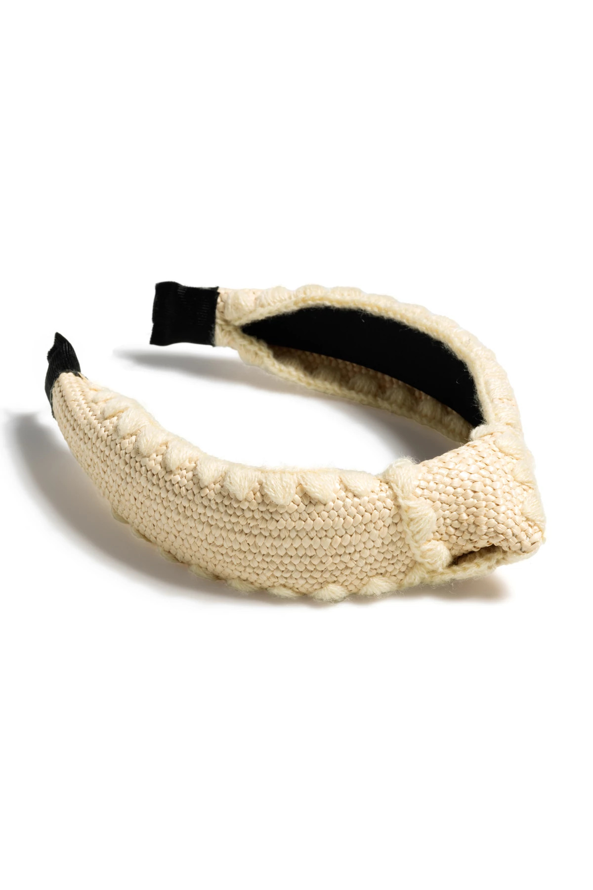 IVORY Knotted Woven Headband image number 1