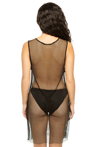 BLACK Angela Mesh Cover Up Mini Dress