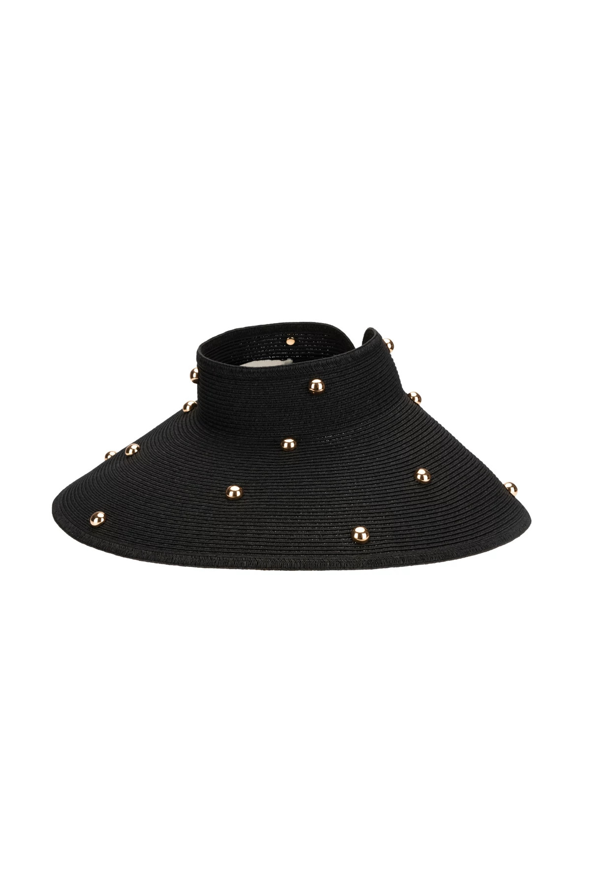 BLACK Wide Brim Roll Up Visor image number 1