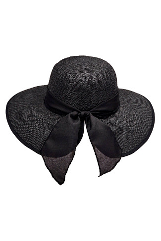 BLACK Ribbon Sun Hat