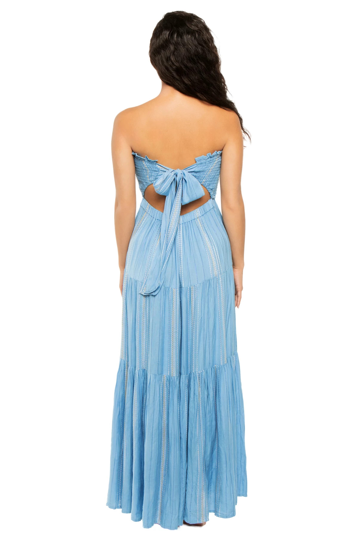 BLUE/LILAC Strapless Maxi Dress image number 2