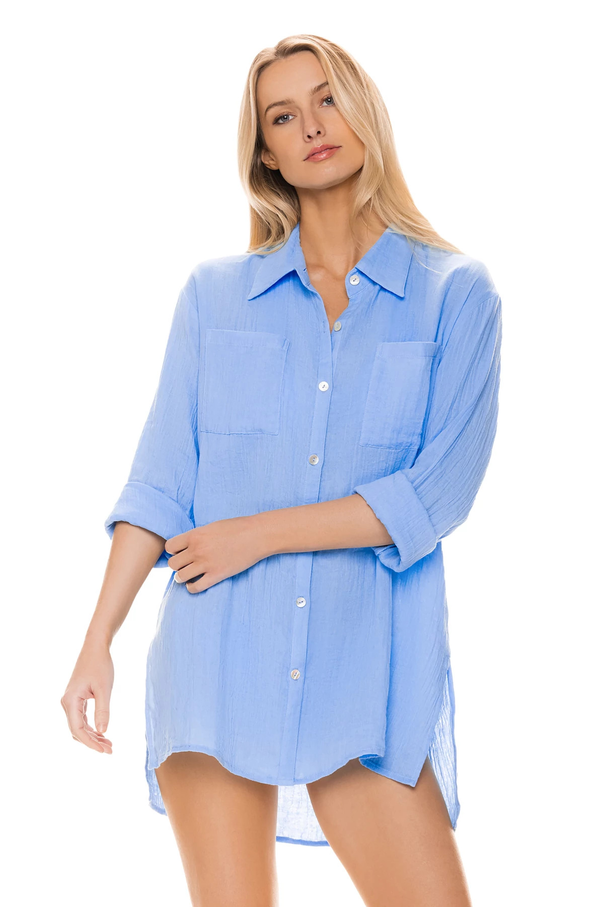 PERI BLUE Island Shirt Dress image number 1