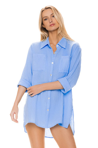 PERI BLUE Island Shirt Dress