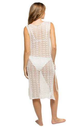 WHITE Sabrina Crochet Midi Dress