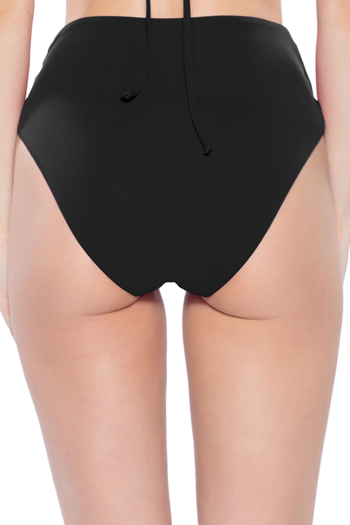 BLACK Wrap Front High Waist Bikini Bottom image number 2