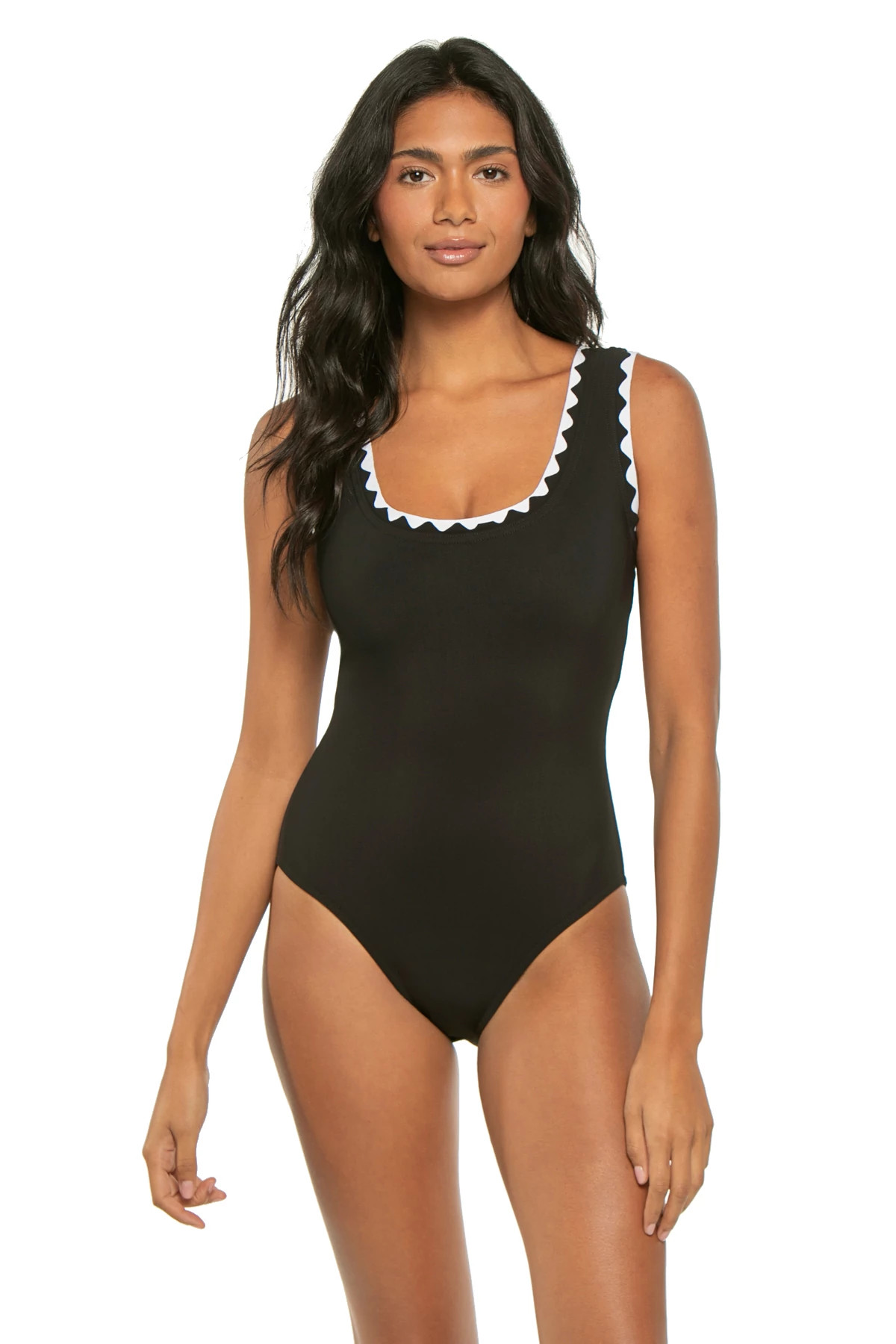 BLACK/WHITE Lia One Piece Swimsuit image number 1