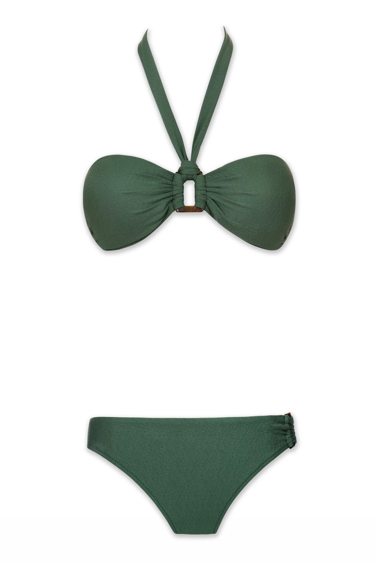 FATIGUE GREEN Tortoise Bandeau Bikini Top image number 4