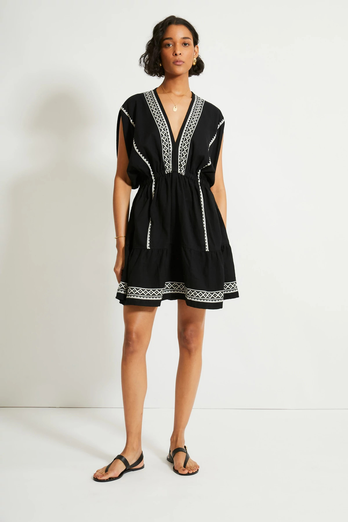 LULIT BLACK Alem Plunge Mini Dress image number 3