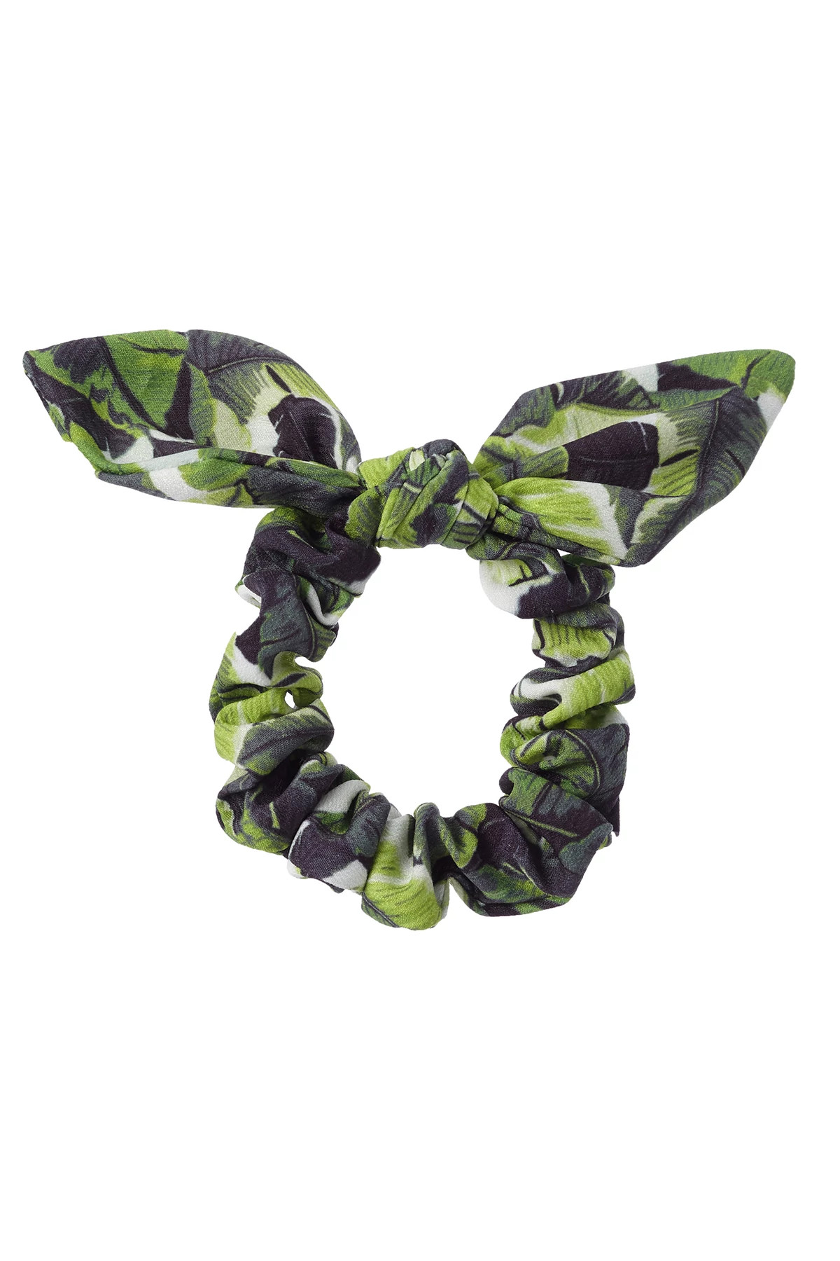MULTI Tropical Palm Knotted Bow Scrunchie image number 1