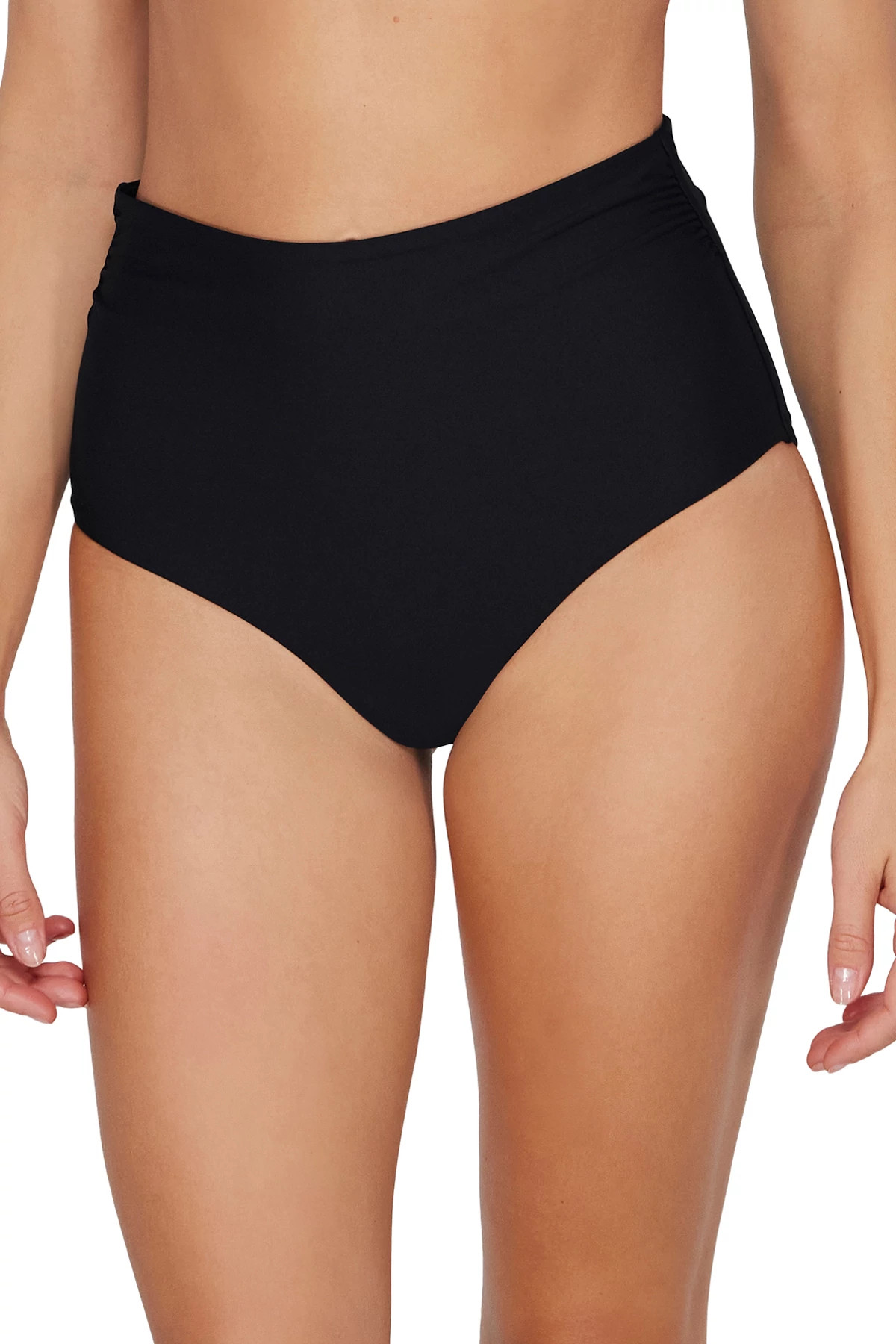 BLACK Capri High Waist Bikini Bottom image number 1