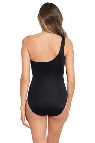 BLACK/MULTI Jena Asymmetrical One Piece Swimsuit