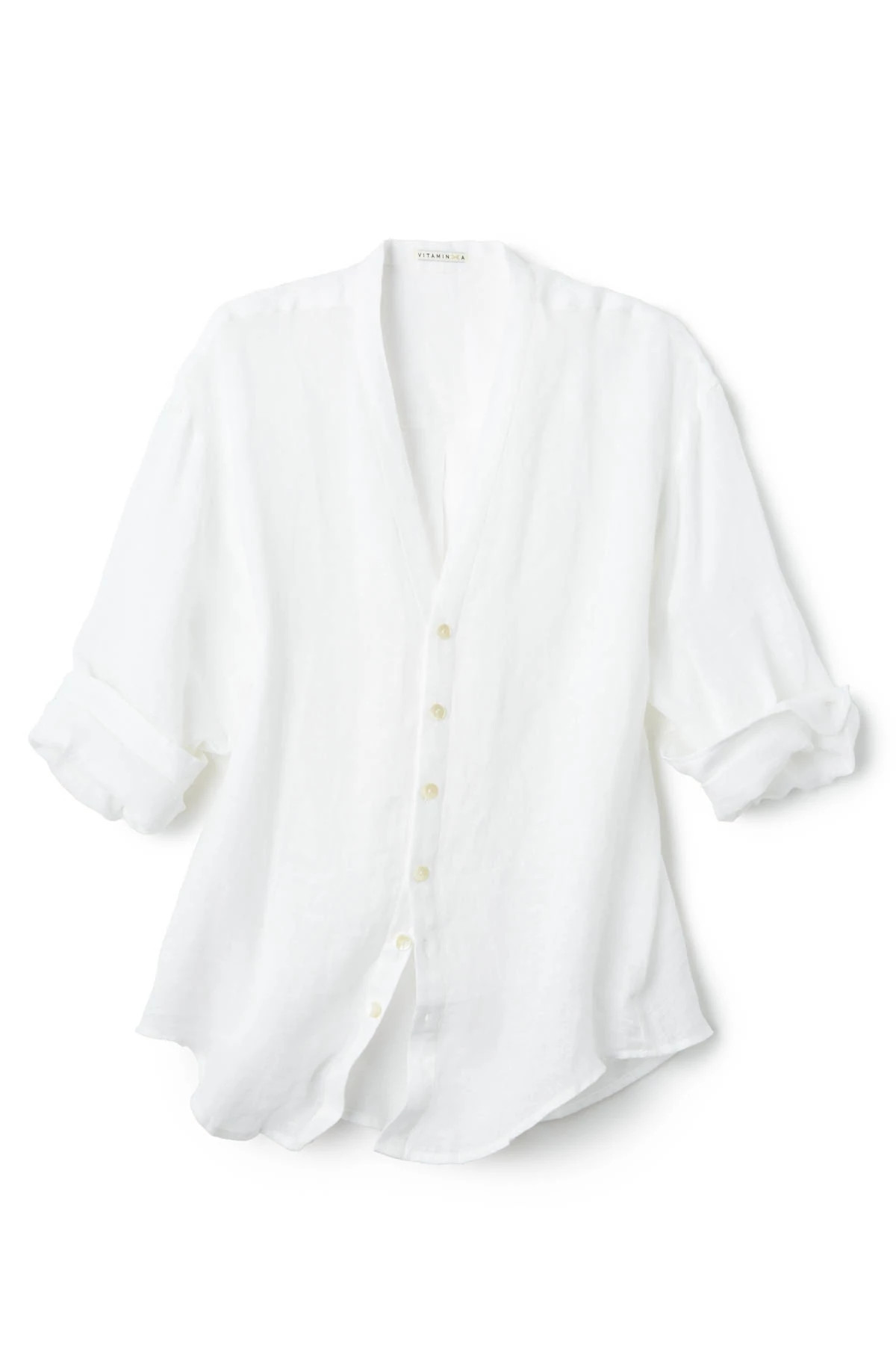 ECOLINEN GAUZE WHITE EBW X Vitamin A Shirt Dress image number 6