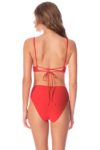 RED CAMELIA Parade V-Wire Triangle Bikini Top