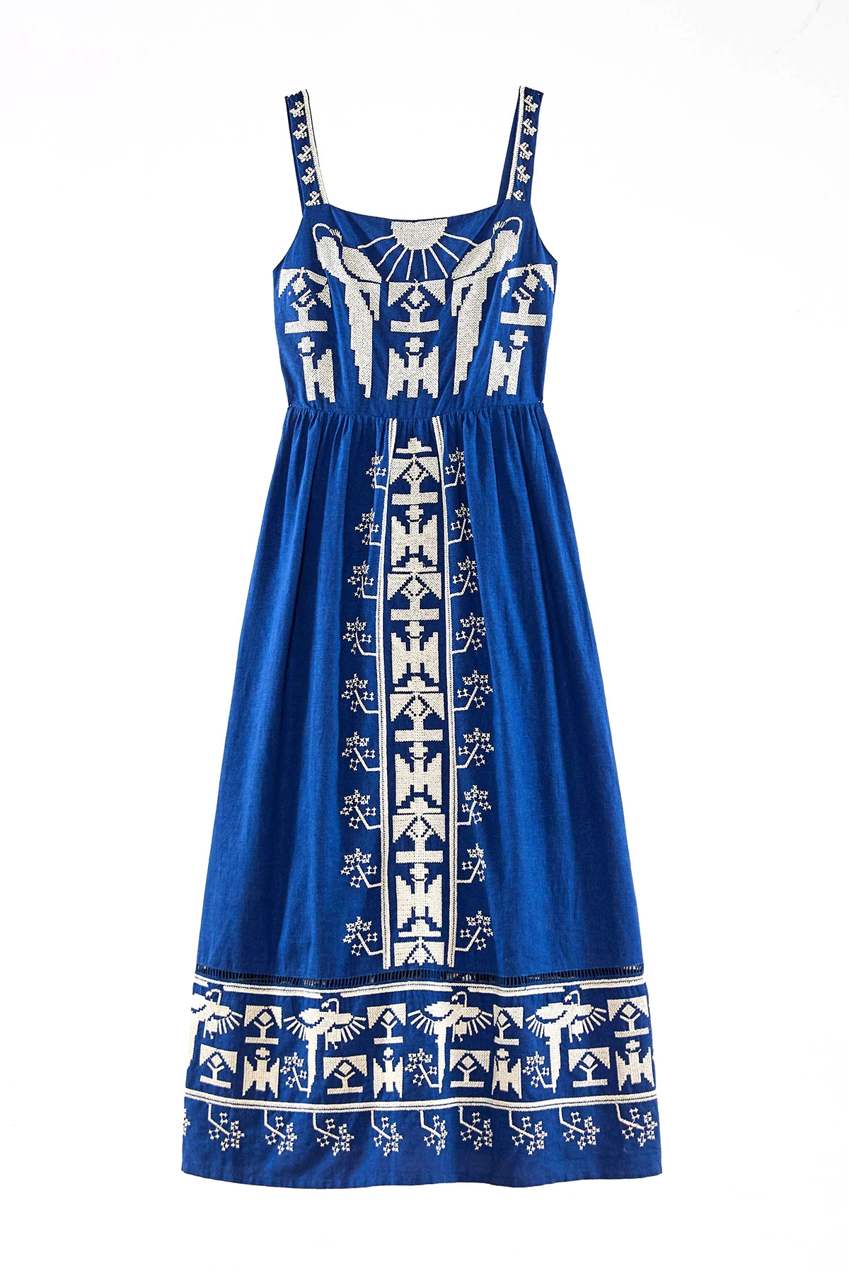 NAVY Navy Macaw Embroidered Maxi Dress image number 4