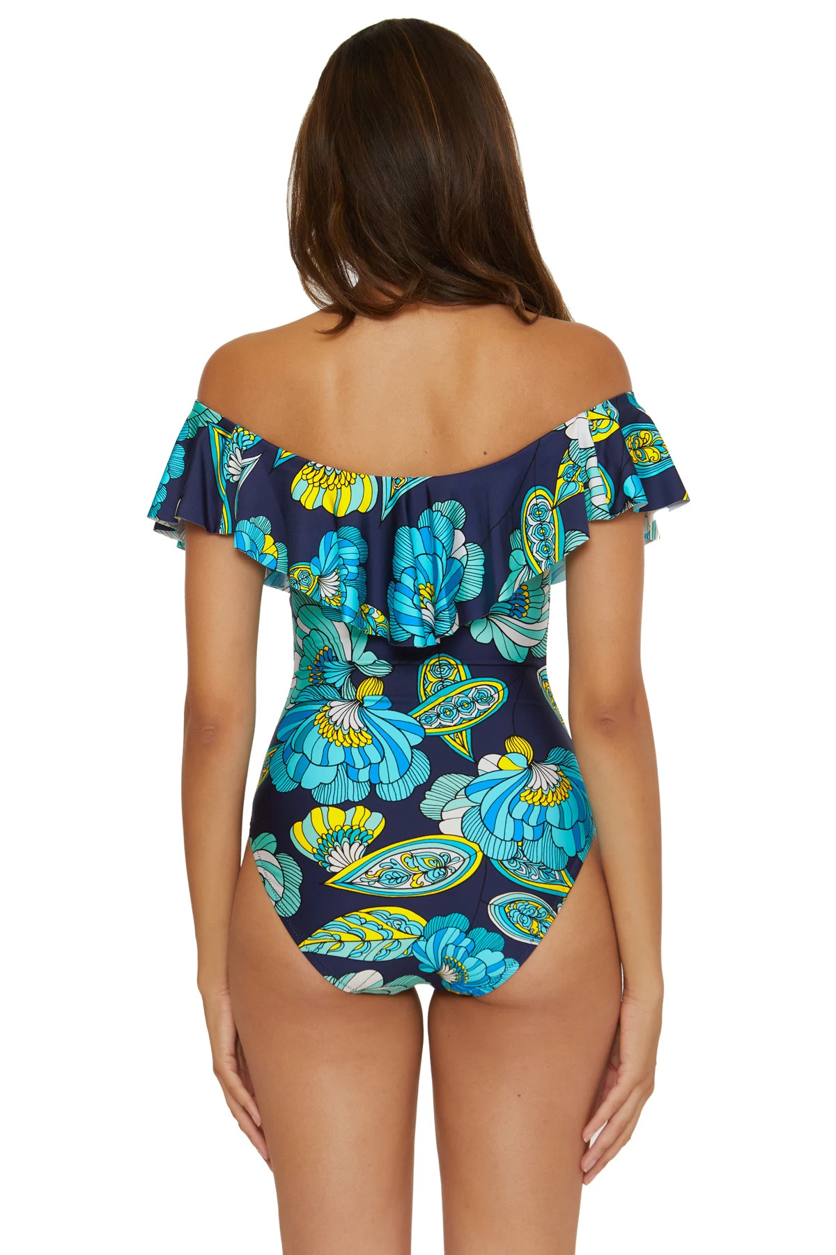 MULTI Off-The-Shoulder Ruffle One Piece Swimsuit image number 2