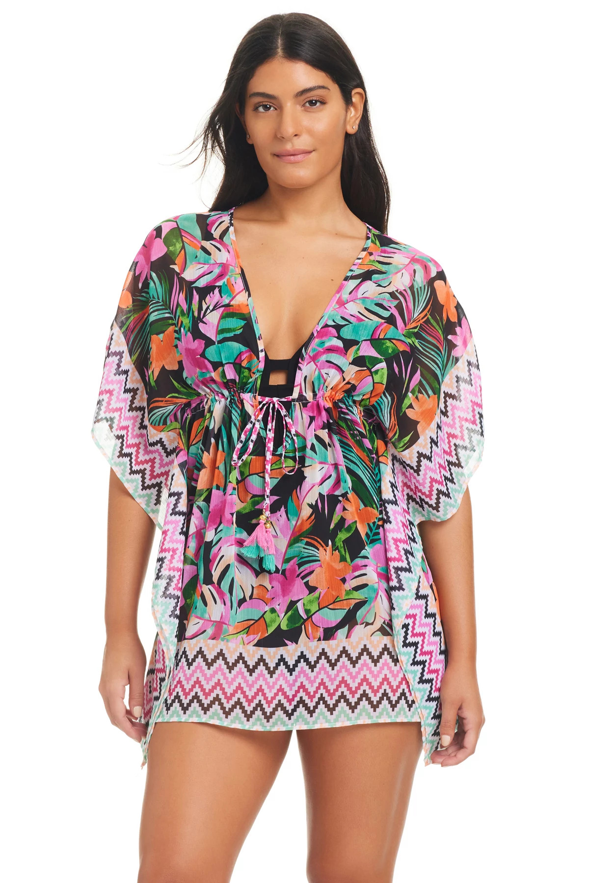 BLACK MULTI Chiffon Cover Up image number 1